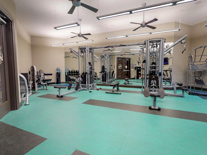 The Civic at Frisco large fitness center filled with strength training and cardio equipment 